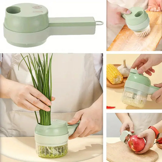4 In 1 Electric Vegetable Cutter Set