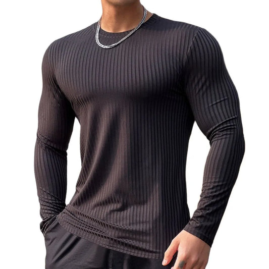 Men Casual Long Sleeve Fitness T-shirt