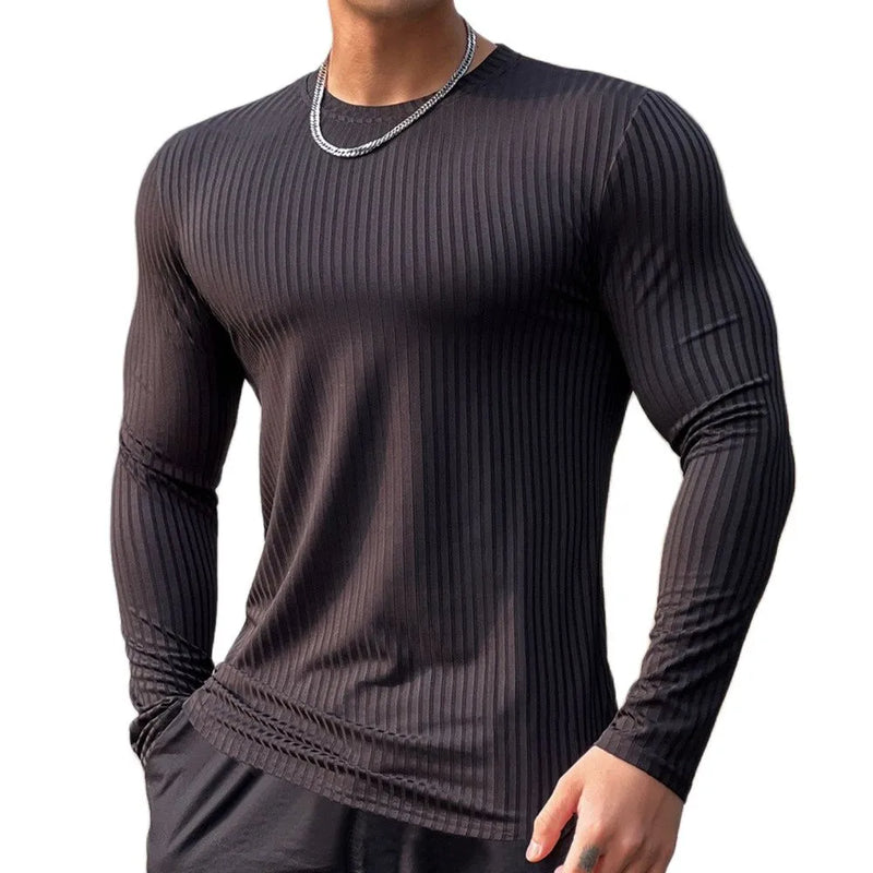 Men Casual Long Sleeve Fitness T-shirt
