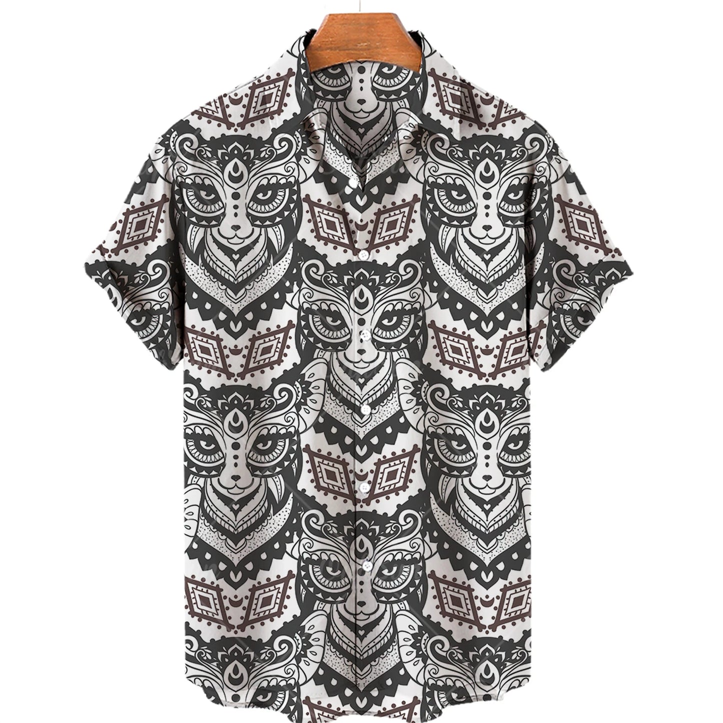 Cat Pattern Oversized Men's T Shirts