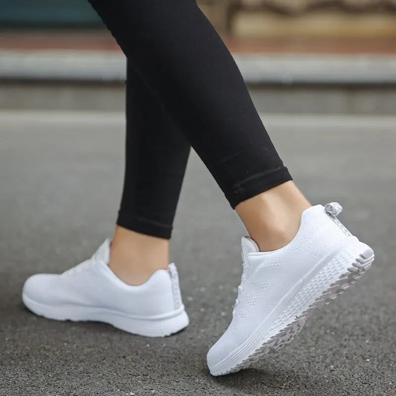 Women Breathable Walking Mesh Flat Sneakers