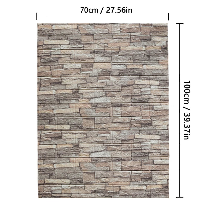 70cm*1m  3D Brick Pattern Wall Sticker