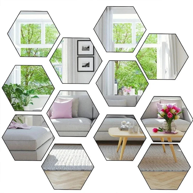 24/6pcs 3D Mirror Wall Sticker