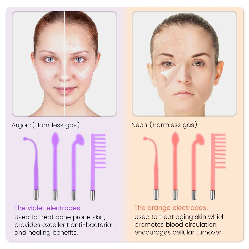 High Frequency Facial Electrode Wand Machine