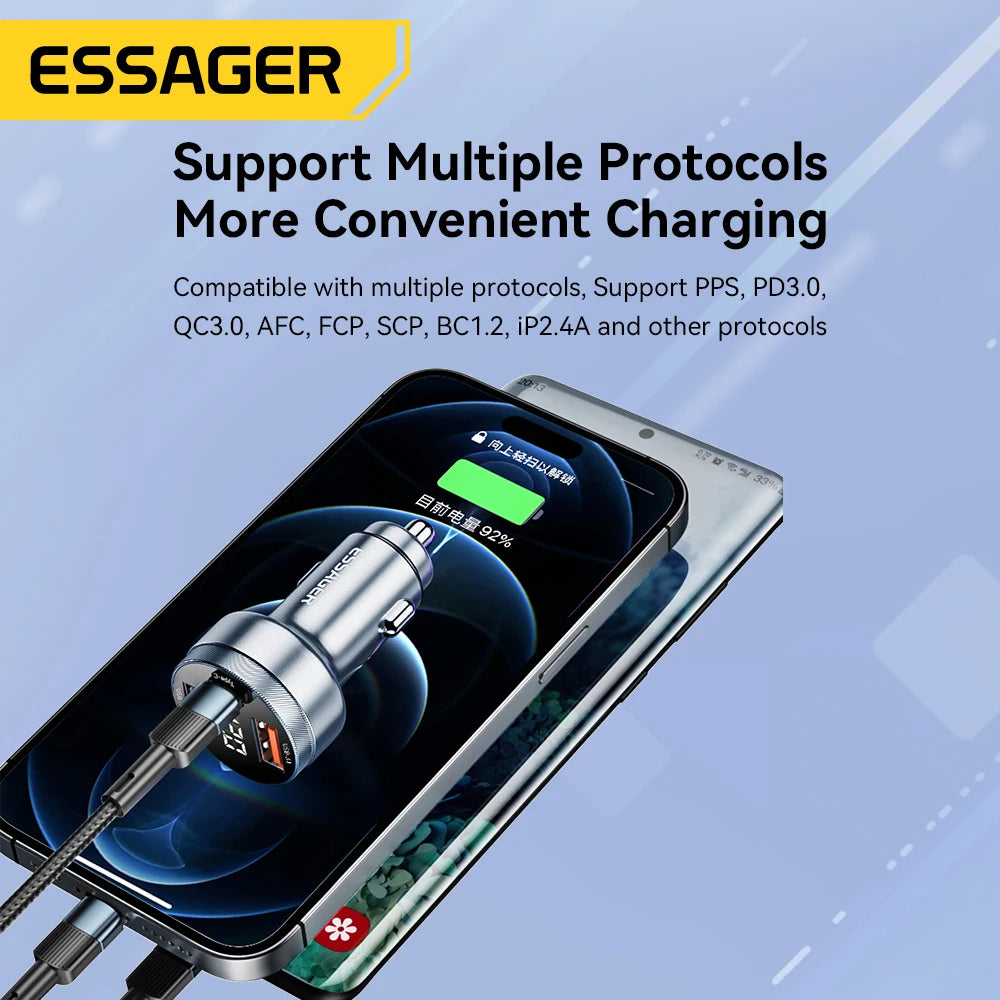 80W Car USB Type C PD Fast Charger