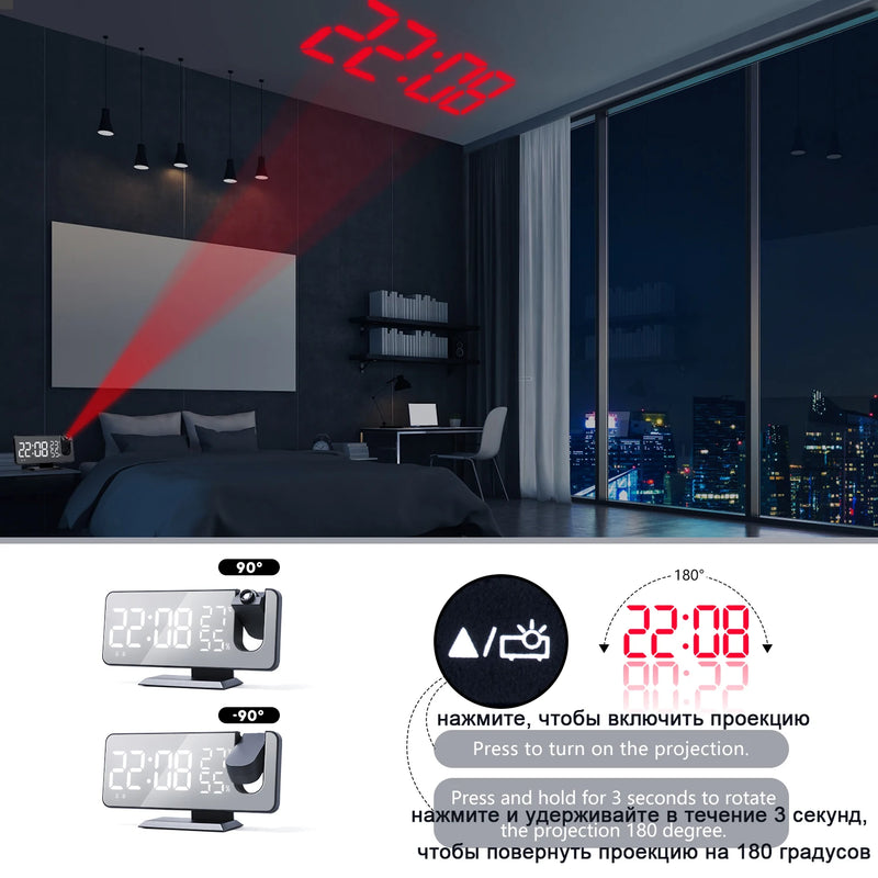 LED Digital Alarm Clock Wake Up Watch