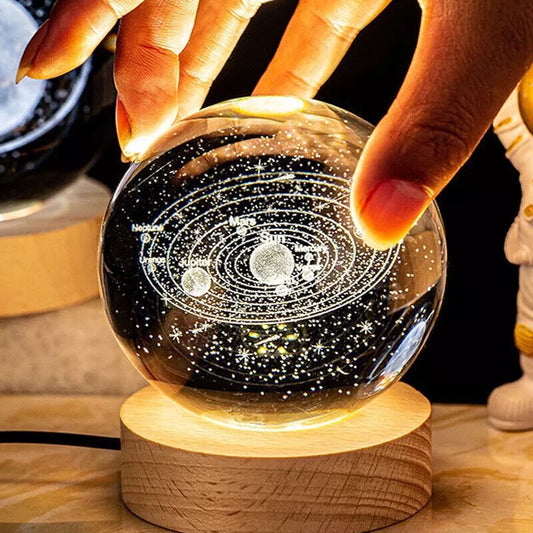 USB LED Night Light Galaxy Crystal Ball Table Lamp