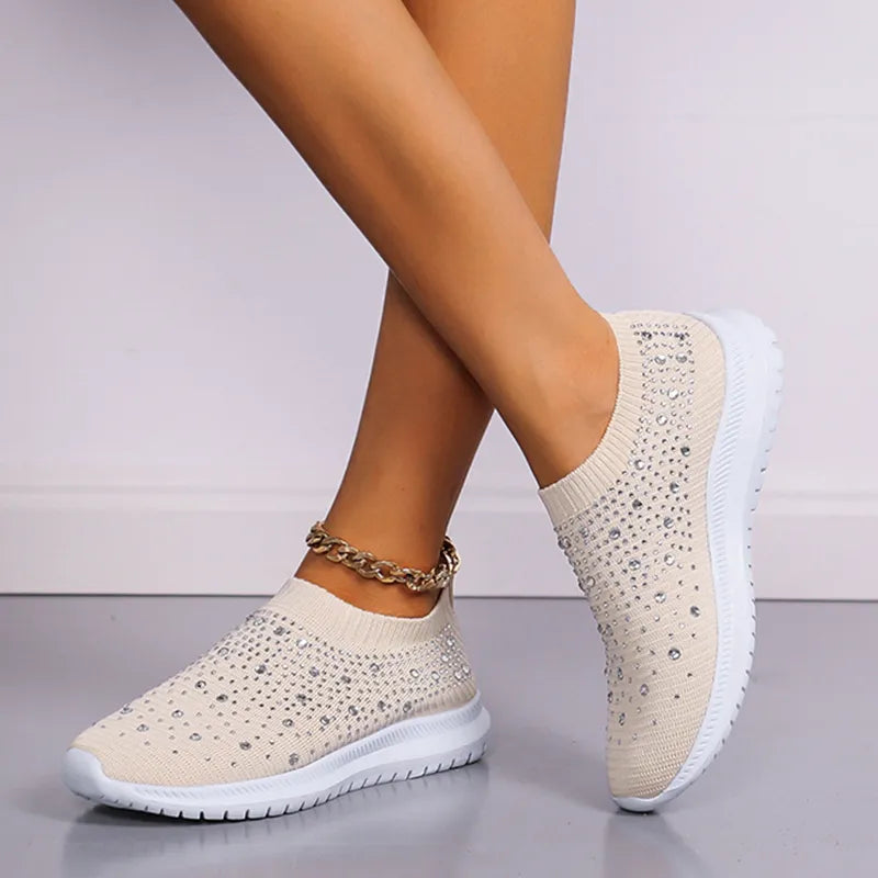 Woman Crystal Breathable Mesh Sneaker