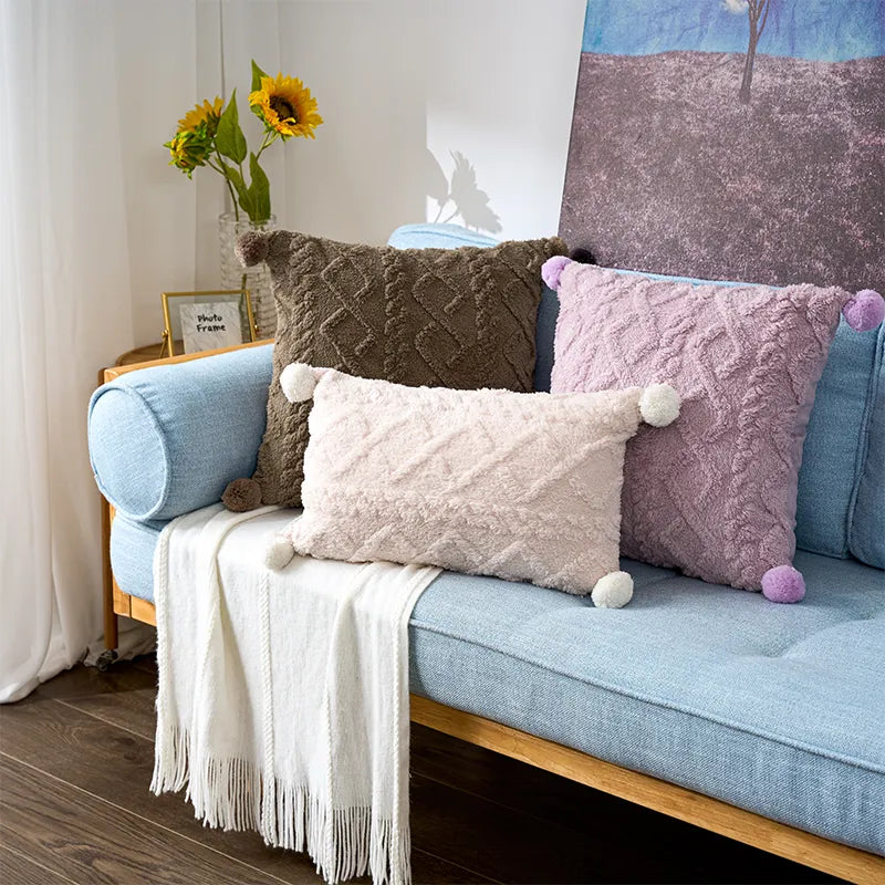 Retro Fluffy Soft Throw Pillow cover For Sofa