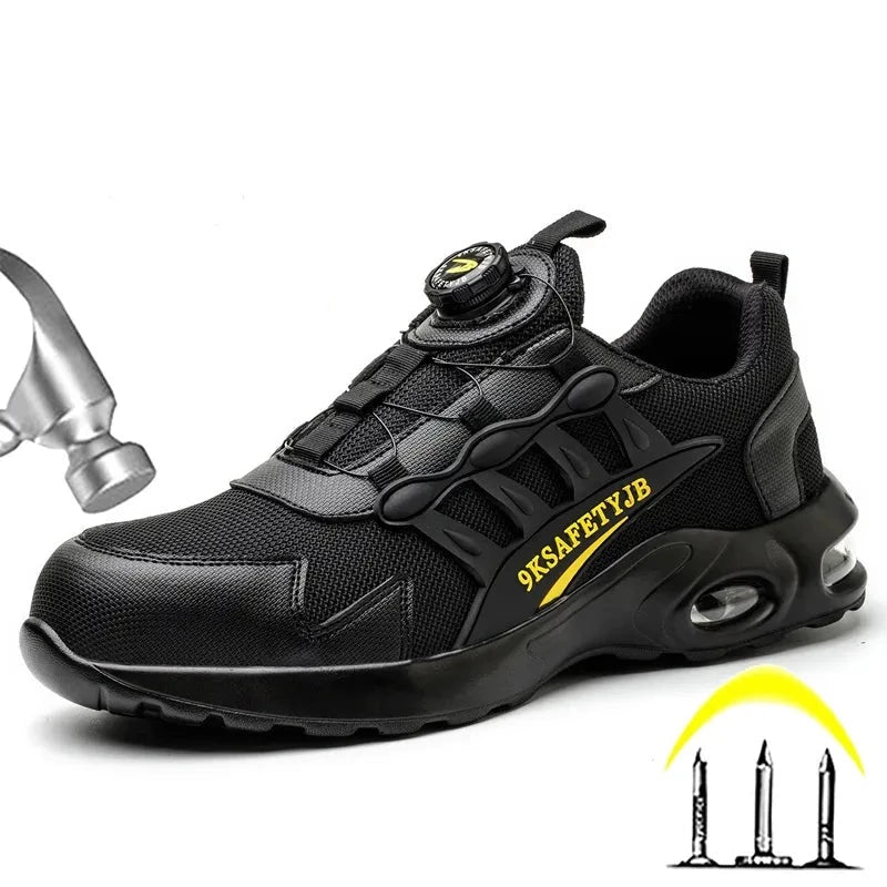 Men Rotary Buckle Work Shoes