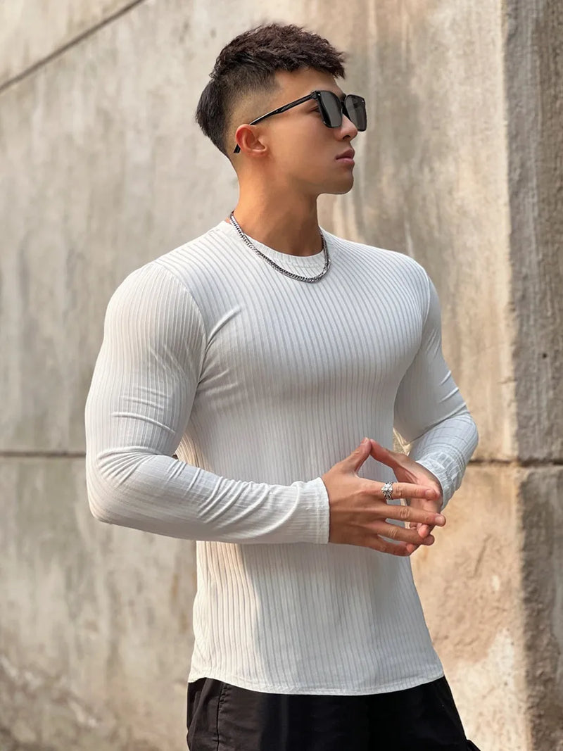 Men Casual Long Sleeve Fitness T-shirt