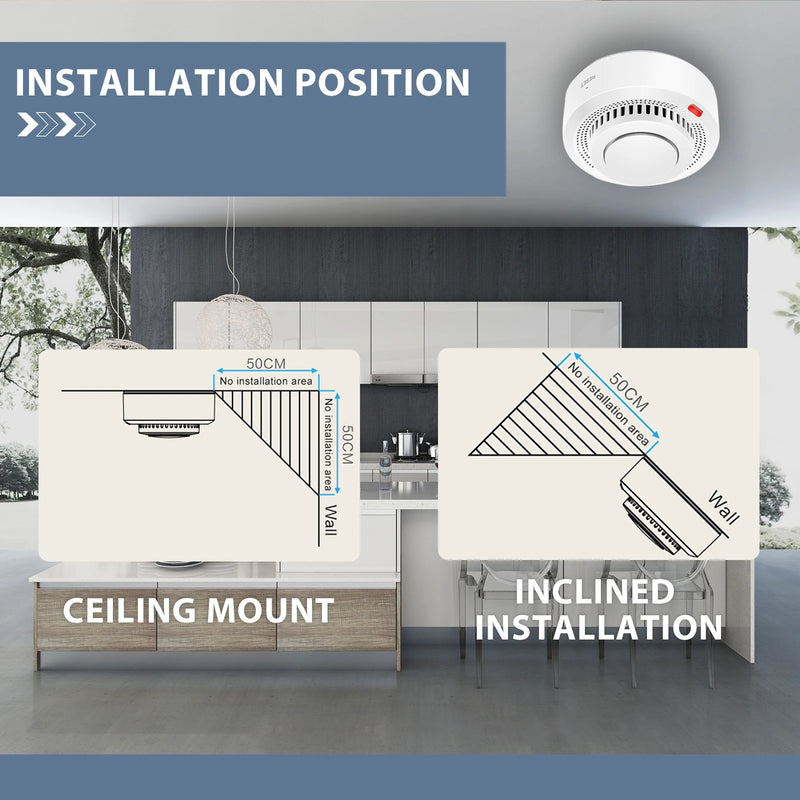 Smoke Sensor Detector Sound Smart Alarm