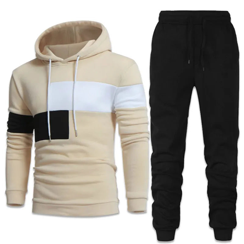 Autumn Winter Men Hooded Sweater and Sweatpants